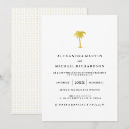 Elegante Imitate Goldmedaille Tree Wedding Einladung