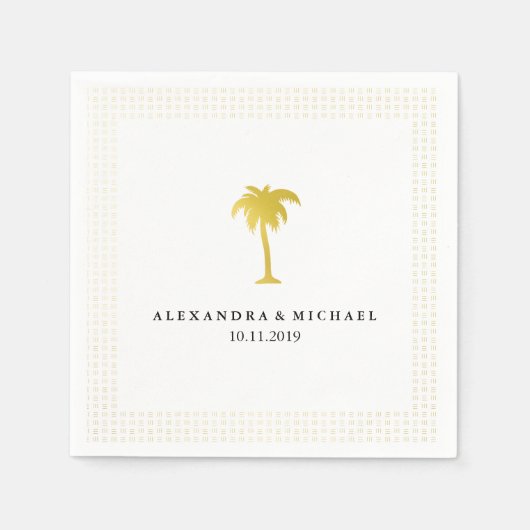 Elegante Imitate Goldmedaille Tree Wedding Serviette (Vorderseite)