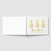 Elegante Imitate Goldpapeln auf Weiß Gästebuch (Voll)