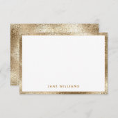 Elegante Imitate Goldschimmer Border Personalisier Mitteilungskarte (Vorne/Hinten)