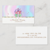 Elegante Imitate GoldStripe, Macarons Visitenkarte (Vorne/Hinten)