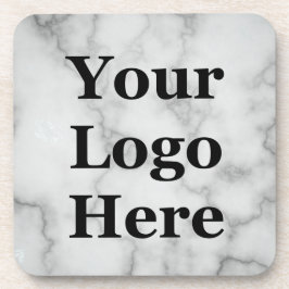 Elegante Imitate Grau Marmor Ihr Logo hier Getränkeuntersetzer