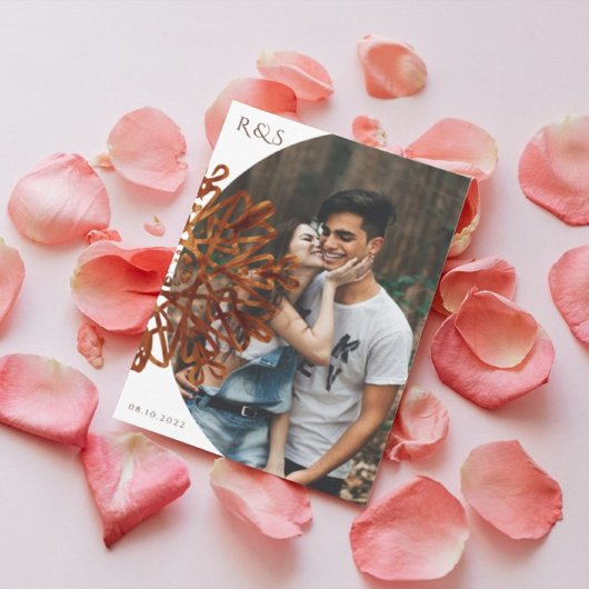 Elegante Imitate Hochzeit im Foto Einladung