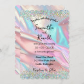 Elegante Imitate Hochzeit im Glitzer Einladung (Vorne/Hinten)