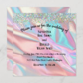 Elegante Imitate Hochzeit im Glitzer Einladung (Vorne/Hinten)