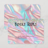 Elegante Imitate Hochzeit im Glitzer RSVP Karte (Vorne/Hinten)