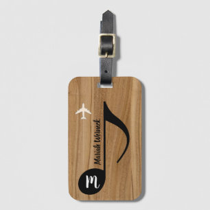 elegante Imitate Holztasche mit dem Namen des Musi Gepäckanhänger
