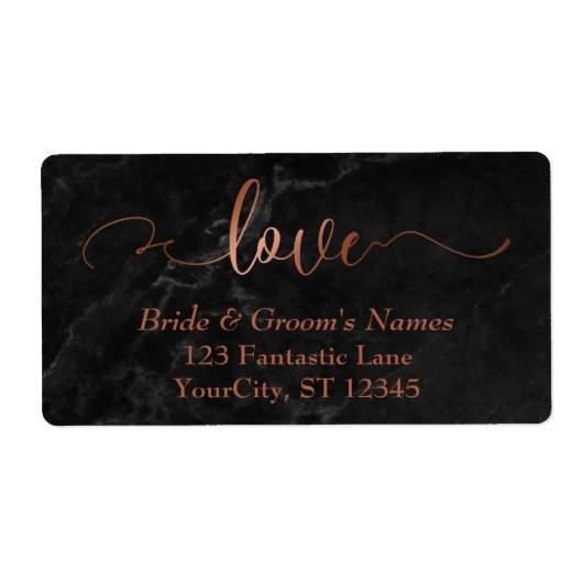 Elegante Imitate Kupferfolie, Liebe für Schwarz-Ma (Vorne)