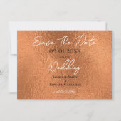 Elegante Imitate Kupfermetallic Texture Wedding Save The Date (Vorderseite)