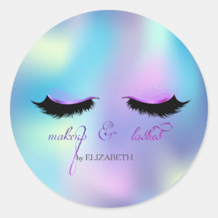 Elegante Imitate Lashes Runder Aufkleber