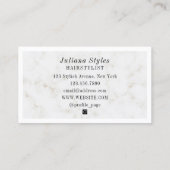 Elegante Imitate Marmorstruktur gerahmt Visitenkarte (Rückseite)