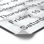 Elegante Imitate Marmorstunde Poster (Ecke)