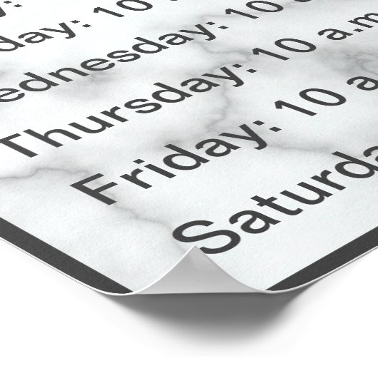 Elegante Imitate Marmorstunde Poster (Ecke)