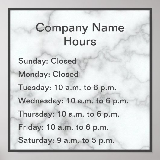 Elegante Imitate Marmorstunde Poster (Vorne)