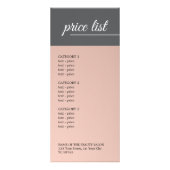 Elegante Imitate Metal Gray White Line Salon Preis Werbekarte (Vorne)