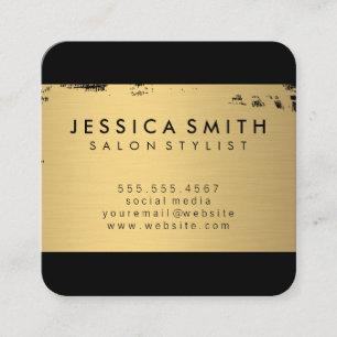 Elegante Imitate Metallic Gold Brushed Quadratische Visitenkarte