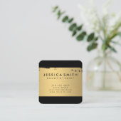 Elegante Imitate Metallic Gold Brushed Quadratische Visitenkarte (Stehend Vorderseite)