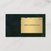 Elegante Imitate Metallic Gold gebürstet / Grüne T Visitenkarte (Rückseite)