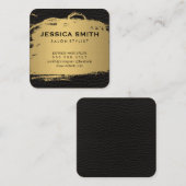 Elegante Imitate Metallic Gold Leather Print Quadratische Visitenkarte (Vorne/Hinten)