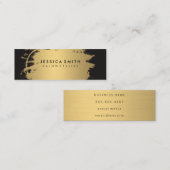 Elegante Imitate Metallic Gold und Black Mini Visitenkarte (Vorne/Hinten)