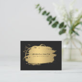Elegante Imitate Metallic Gold und Black Visitenkarte (Stehend Vorderseite)