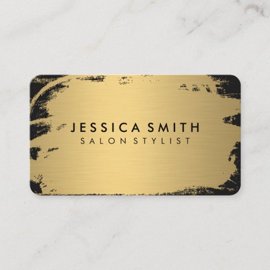 Elegante Imitate Metallic Gold und Black Visitenkarte (Vorderseite)