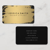 Elegante Imitate Metallic Gold und Black Visitenkarte (Vorne/Hinten)