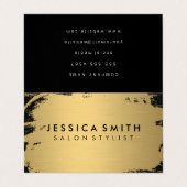 Elegante Imitate Metallic Gold und Black Visitenkarten (Außenseite Aufgefaltet)