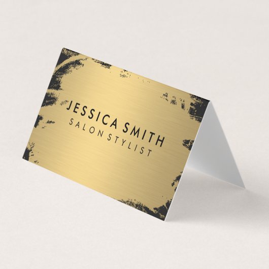 Elegante Imitate Metallic Gold und Black Visitenkarten (Vorderseite)