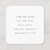 Elegante Imitate Metallic Gold und Leder Quadratische Visitenkarte (Rückseite)