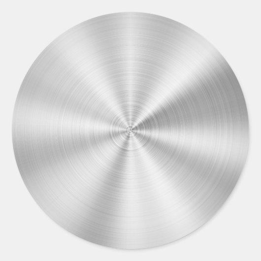 Elegante Imitate Metallic Shiny Silver Runder Aufkleber (Vorderseite)