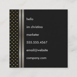 Elegante Imitate Metallische Doppelmatte mit Polka Quadratische Visitenkarte