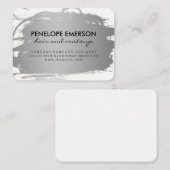 Elegante Imitate metallisches Silber gebürstet Visitenkarte (Vorne/Hinten)