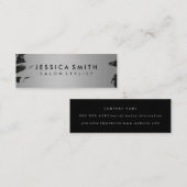 Elegante Imitate Metallisches Silber und Schwarz Mini Visitenkarte (Vorne/Hinten)