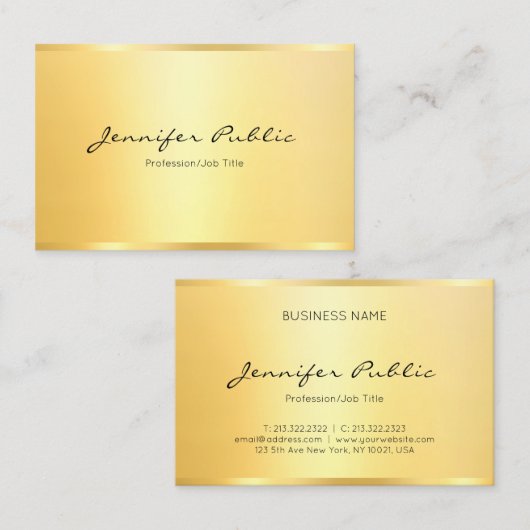 Elegante Imitate Minimalistische moderne Vorlage Visitenkarte (Vorne/Hinten)