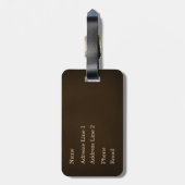 Elegante Imitate mit geprägtem Monogramm braun geb Gepäckanhänger (Rückseite vertikal)