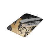 elegante Imitate mit goldfarbenen und grauen Pinse Badematte (Schrägansicht)