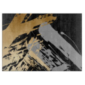 elegante Imitate mit goldfarbenen und grauen Pinse Schneidebrett (Vorderseite)