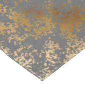 elegante Imitate mit goldfarbenen und grauen Pinse Tischdecke (Schrägansicht)