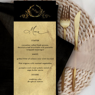 Elegante Imitate Mit Monogramm Hochzeitsmenü Menükarte