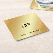 Elegante Imitate Mit Monogramm moderne Vorlage Rechteckiger Pappuntersetzer (angewinkelt)