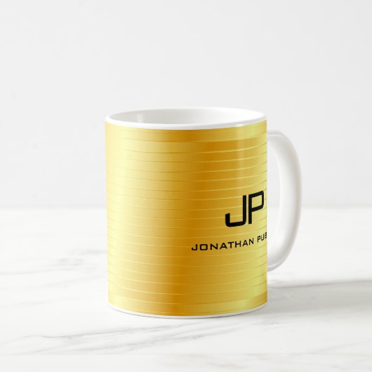 Elegante Imitate Mit Monogramm Vorlage Kaffeetasse (VorderseiteRechts)