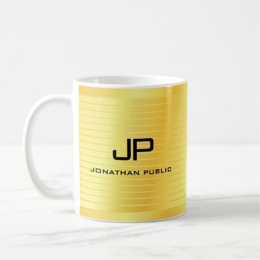 Elegante Imitate Mit Monogramm Vorlage Kaffeetasse (Links)