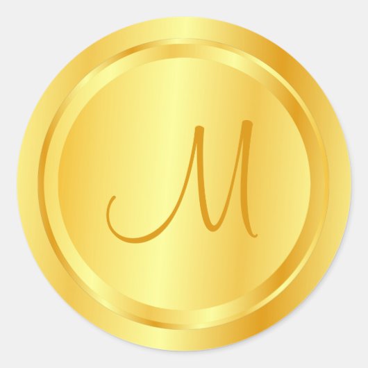 Elegante Imitate Mit Monogramm Vorlage Moderne Runder Aufkleber (Vorderseite)