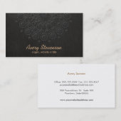 Elegante Imitate mit schwarzem Leinenlook Visitenkarte (Vorne/Hinten)