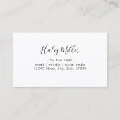 Elegante Imitate Perleszierender irisierender Glit Visitenkarte (Rückseite)