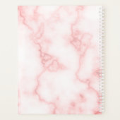 Elegante Imitate Rosa Marmor Grau Monogramm Name 2 Planer (Rückseite)