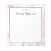 Elegante Imitate Rosa Marmor vom Schreibtisch Notizblock (Vorderseite)