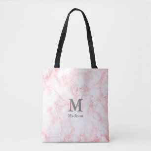 Elegante Imitate Rosa Marmorgraue Initialen Monogr Tasche