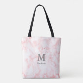 Elegante Imitate Rosa Marmorgraue Initialen Monogr Tasche (Rückseite)